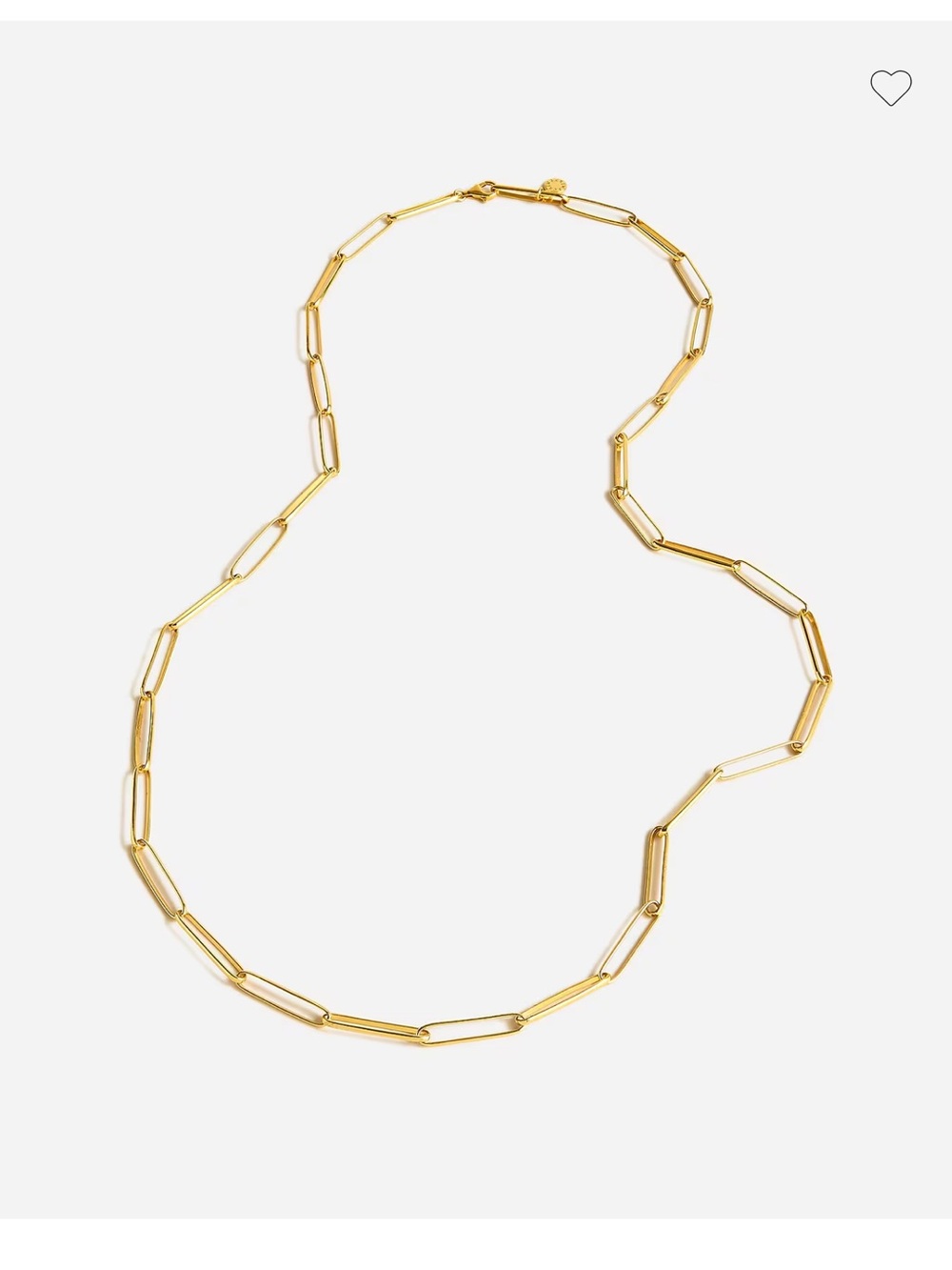 NWOT J. Crew Demi-fine 14k gold-plated long paper-clip necklace